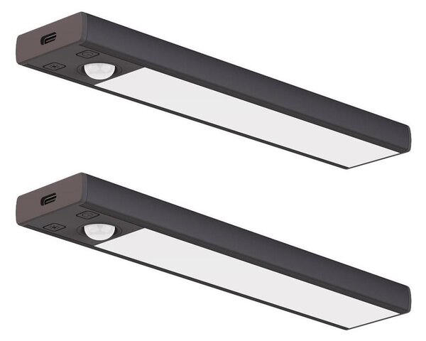 КОМПЛЕКТ 2x LED презареждаемо мебелно осветление със сензор VIRO LED/1W/800 mAh 20 cm CCT черно