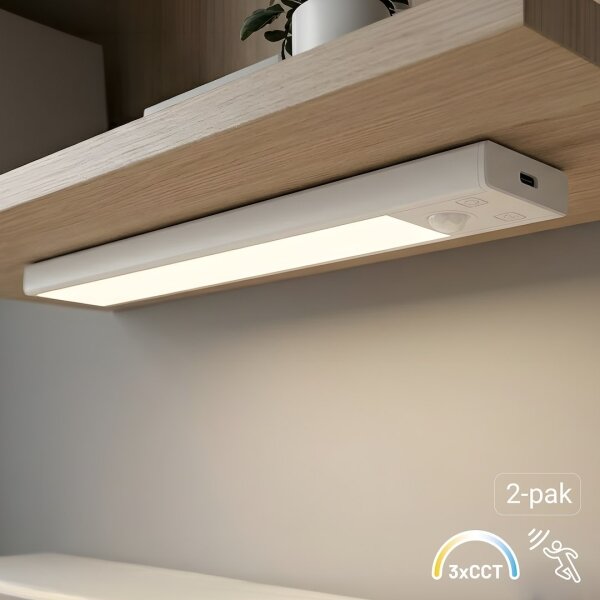 КОМПЛЕКТ 2x LED акумулаторно осветление за мебели със сензор VIRO LED/1W/800 mAh 20 см CCT бяло