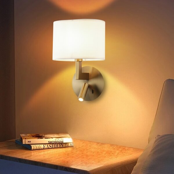 Brilagi - LED Аплик DAYA 1xE14/40W/230V + LED/3W бял/матов хром