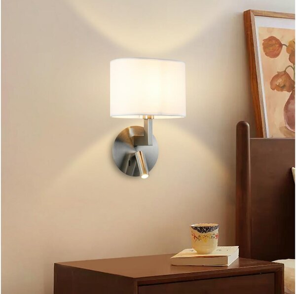 Brilagi - LED Аплик DAYA 1xE14/40W/230V + LED/3W бял/матов хром