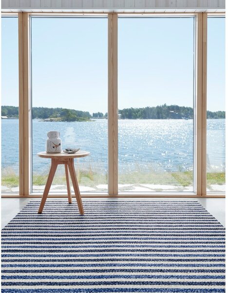 Син и кремав килим за открито и закрито 70x120 cm Teo Denim – Pappelina