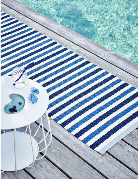 Син и кремав килим за открито и закрито 70x120 cm Teo Denim – Pappelina