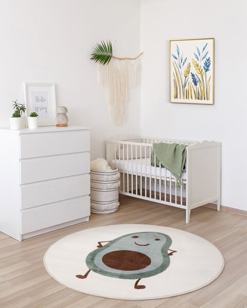 Детски килим в цвят мента и слонова кост ø100 cm Avocado Mint – FD