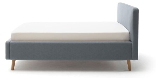 Синьо-сиво тапицирано единично легло без ламелно дъно 120x200 cm Mattis – Meise Möbel