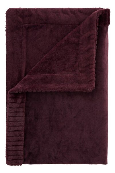 Тъмнолилаво одеяло от микроплюш 150x200 cm Velvet and Faux Fur – Catherine Lansfield
