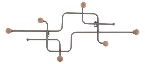 Сива метална стенна закачалка 60,5 cm Metro – PT LIVING