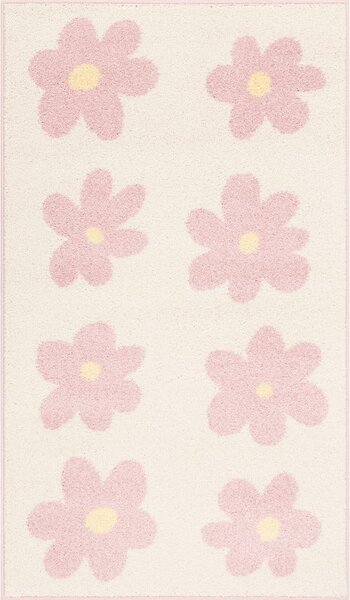 Детски килим в цвят слонова кост и розово 80x150 cm Dazzy Rose – FD
