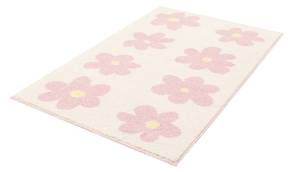 Детски килим в цвят слонова кост и розово 80x150 cm Dazzy Rose – FD