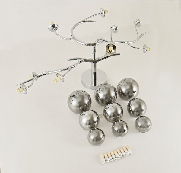 Brilagi - LED прилепен полилей MISTEL 9xG9/3W/230V черен хром/опушено стъкло