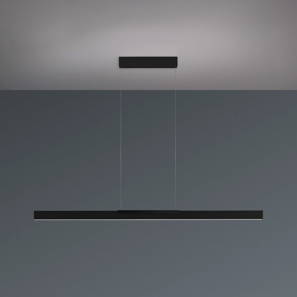 BOPP Bopp LED висяща лампа Nano 2.0, дължина 140 cm, черна, метал, Затъмняване, Черен, Дневна/трапезария, Алуминий, Модерен