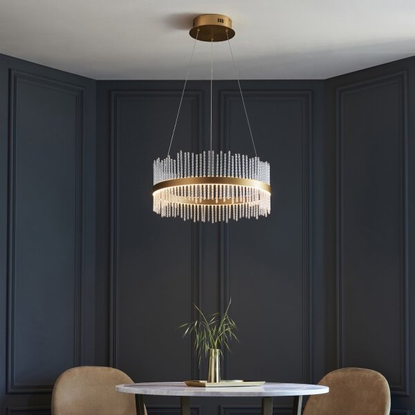 Endon 107671 - LED Димируем пендел ADRIEL LED/41W/230V 3000K златист/прозрачен