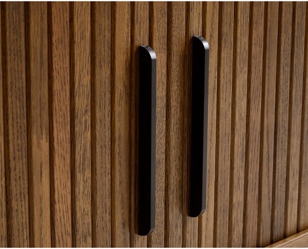 Кафява маса за телевизор от дъбов декор 180x56x45 cm Nola – Unique Furniture