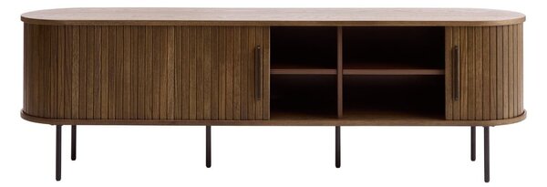 Кафява маса за телевизор от дъбов декор 180x56x45 cm Nola – Unique Furniture