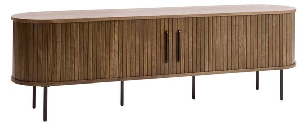 Кафява маса за телевизор от дъбов декор 180x56x45 cm Nola – Unique Furniture