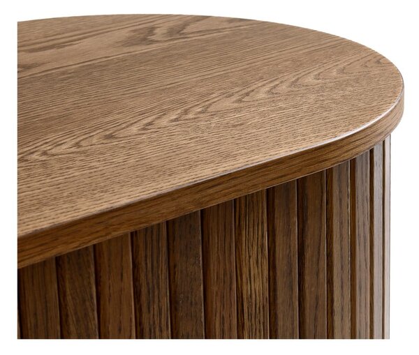 Кафява маса за телевизор от дъбов декор 180x56x45 cm Nola – Unique Furniture