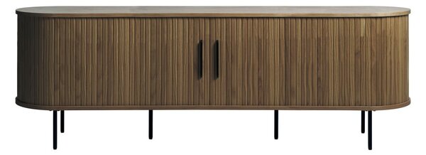 Кафява маса за телевизор от дъбов декор 180x56x45 cm Nola – Unique Furniture