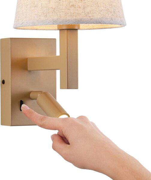 Brilagi - LED Аплик DEYA 1xE14/40W/230V + LED/3W лен/златист