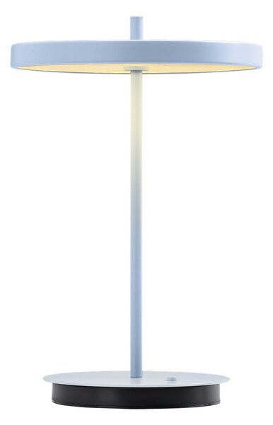 Светлосиня метална LED настолна лампа с метален абажур (височина 31 cm) Asteria Move – UMAGE