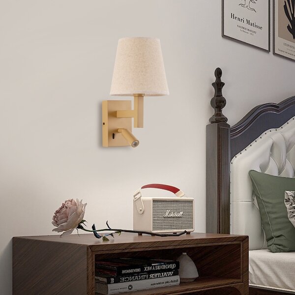 Brilagi - LED Аплик DEYA 1xE14/40W/230V + LED/3W лен/златист