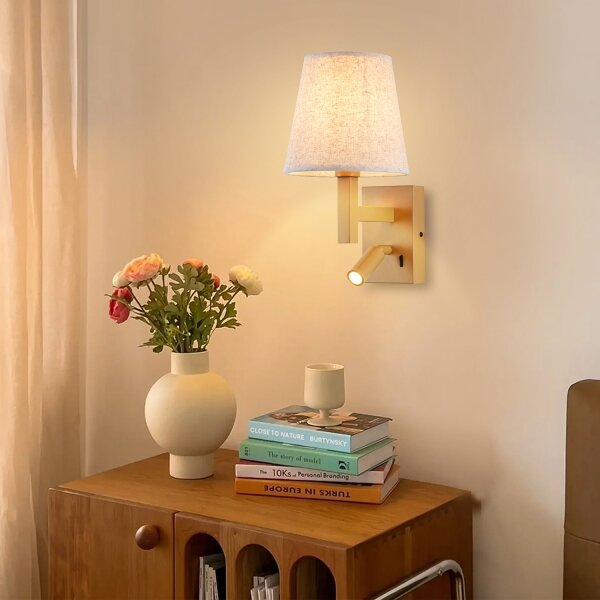 Brilagi - LED Аплик DEYA 1xE14/40W/230V + LED/3W лен/златист