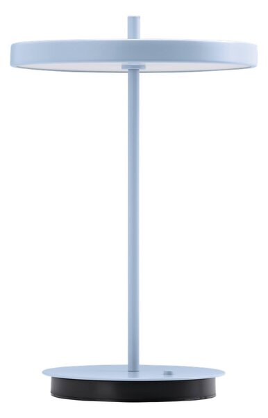 Светлосиня метална LED настолна лампа с метален абажур (височина 31 cm) Asteria Move – UMAGE