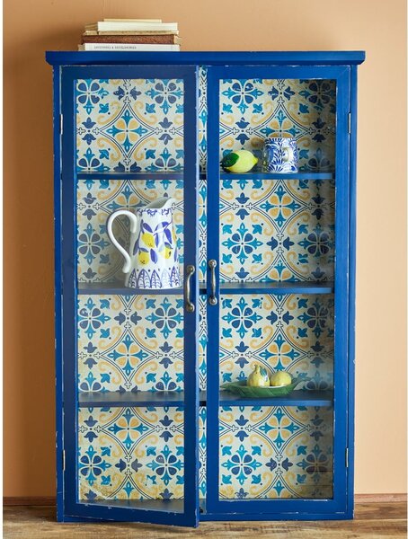 Синя витрина от масивна ела 81x122x22 cm Hazem – Bloomingville