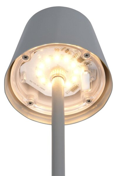Сива LED настолна лампа с метален абажур (височина 21 cm) Diaz – Reality