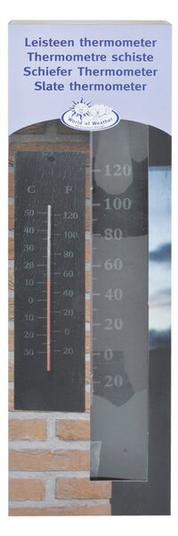 Обикновен термометър за стена от шисти, 45 x 10 cm - Esschert Design