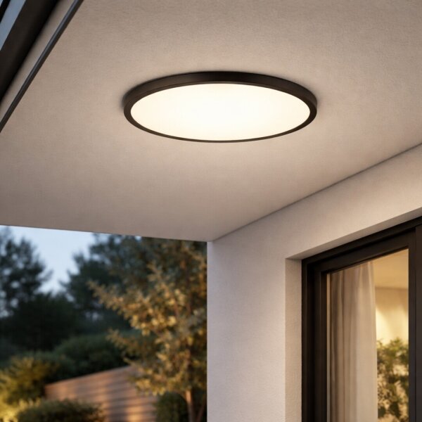 Rabalux 75084 - LED таванно осветително тяло за баня LAUTREC 24W/230V Ø 40 см IP44, черно