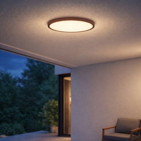 Rabalux 75083 - LED плафон за баня LAUTREC 24W/230V Ø 40 см IP44 кафяв