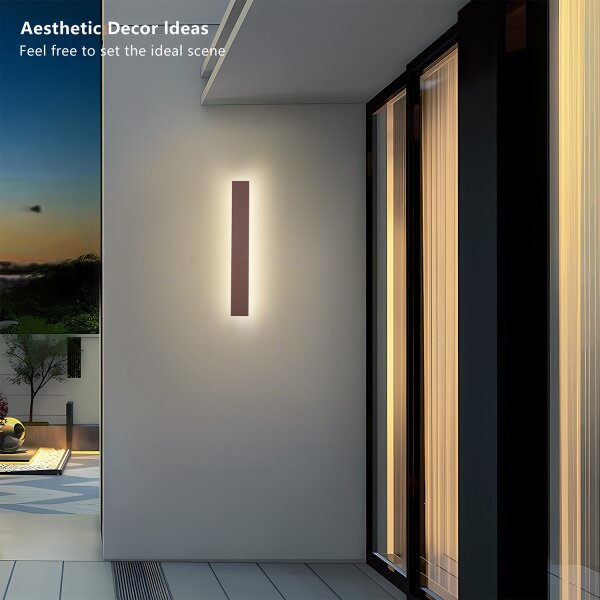 Brilagi - LED външен стенен аплик LINEAR LED/12W/230V 3000K IP65 50 см кафяв CRI 90