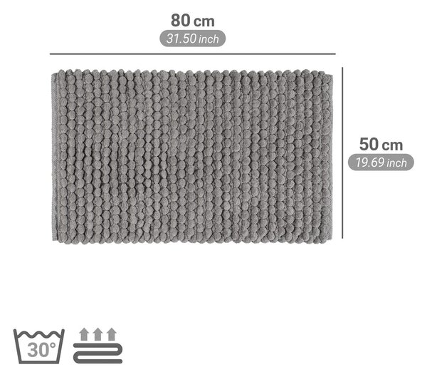 Сив текстилен килим за баня 50x80 cm Solivo – Wenko