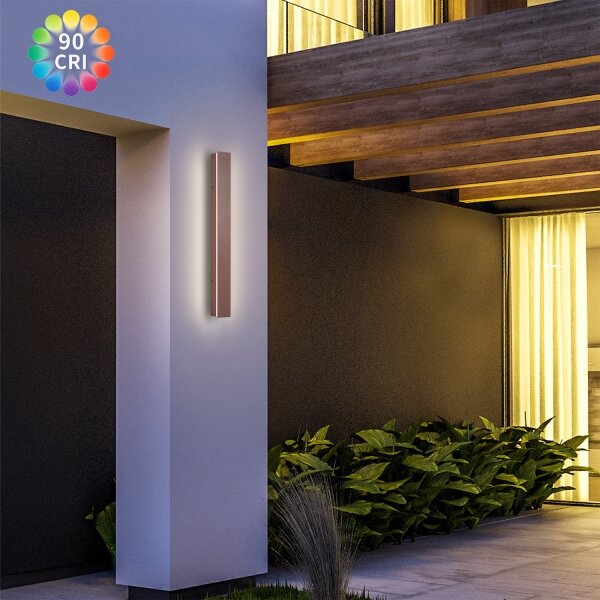 Brilagi - LED външен стенен аплик LINEAR LED/12W/230V 3000K IP65 50 см кафяв CRI 90