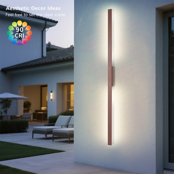 Brilagi - LED външно стенно осветително тяло LUNA LED/30W/230V 3000K IP65 150 cm кафяво CRI 90