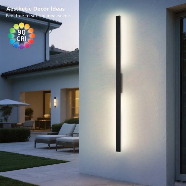Brilagi - LED външен стенен осветител LUNA LED/30W/230V 3000K IP65 150 cm черен CRI 90