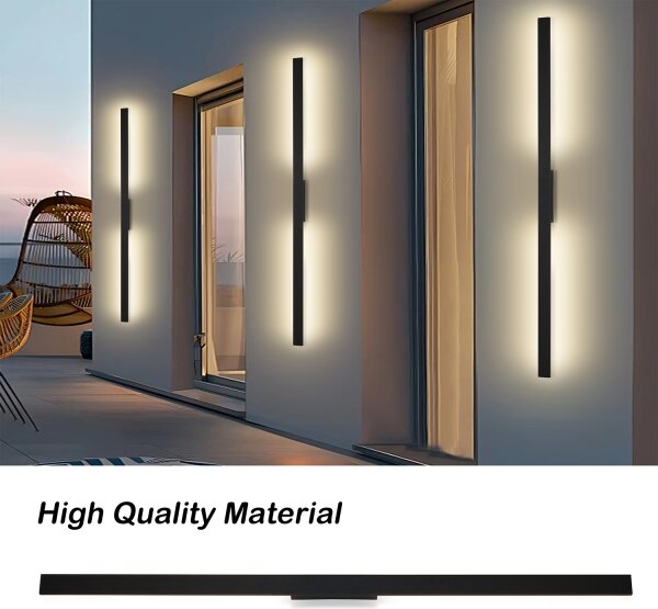 Brilagi - LED външно стенно осветително тяло LUNA LED/30W/230V 4000K IP65 150 см черно CRI 90