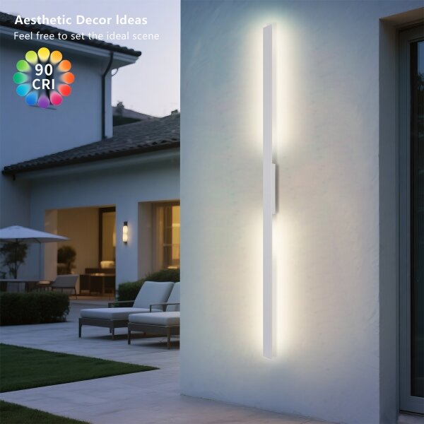 Brilagi - LED външна стенна лампа LUNA 30W/230V 3000K IP65 150 cm бяла CRI 90
