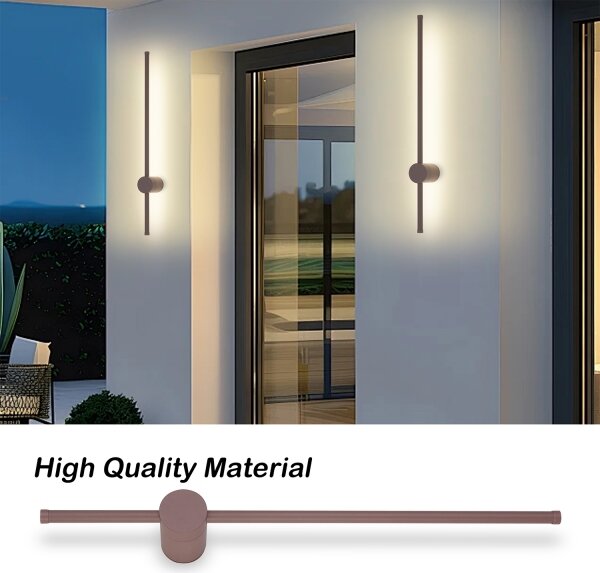 Brilagi - LED външен стенен аплик AURA LED/12W/230V 3000K IP54 65 cm кафяв CRI 90