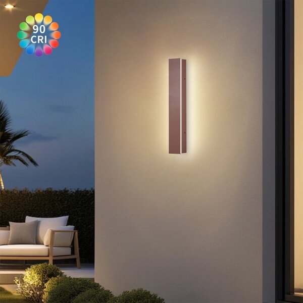 Brilagi - LED външна стенна лампа LINEAR LED/8W/230V 3000K IP65 30 cm кафява CRI 90