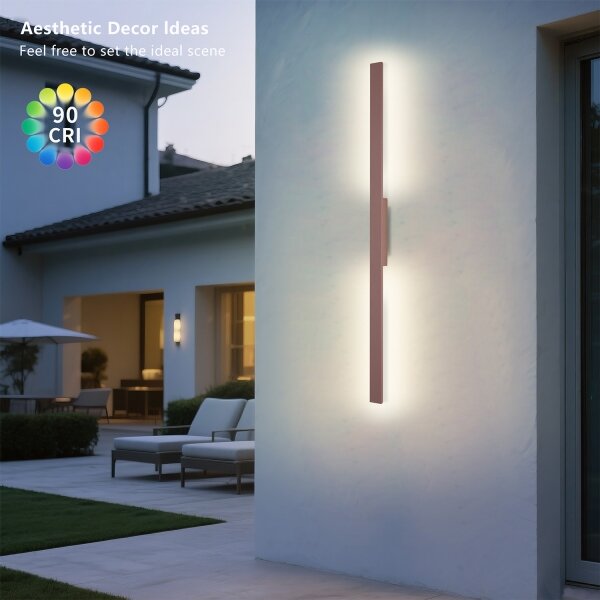 Brilagi - LED външен стенен осветител LUNA LED/24W/230V 3000K IP65 100 cm кафяв CRI 90