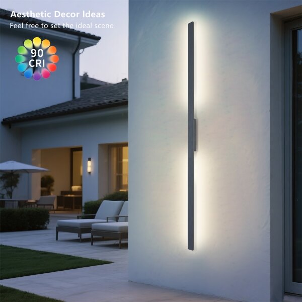 Brilagi - LED външна стенна лампа LUNA LED/30W/230V 3000K IP65 150 cm антрацит CRI 90