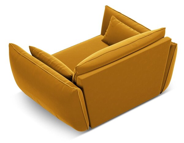 Кадифено кресло в цвят горчица Vanda – Mazzini Sofas