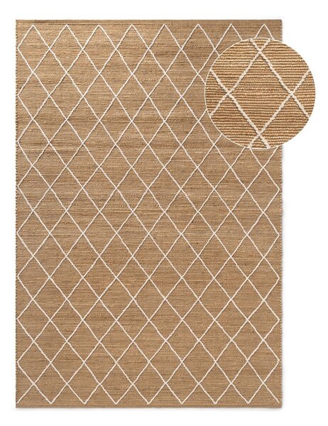 Ръчно изработен ютен килим в естествен цвят 80x150 cm Kunu – Hanse Home