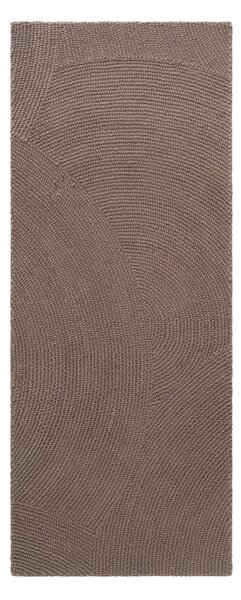 Кафяво-сива ръчно изработена вълнена пътека 80x300 cm Calmio – Hanse Home