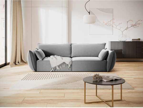 Светлосив кадифен диван 208 cm Vanda – Mazzini Sofas