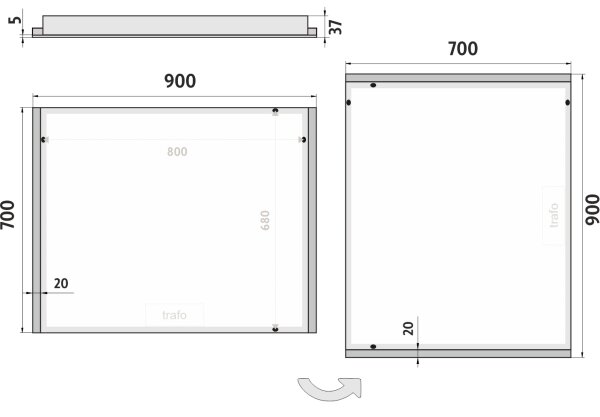 NIMCO ZP 11019 - LED огледало за баня с подсветка 6500K 70x90 см IP44