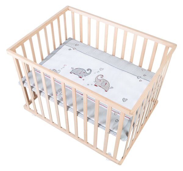 Кошара за игра на колелца в естествен цвят 100x75 cm Jumbo Twins – Roba