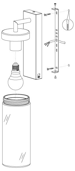 Eglo 97261 - Външна стенна лампа BOVOLONE 1xE27/60W/230V IP44