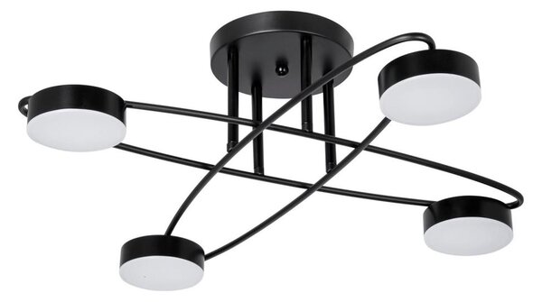 LED плафониера 4x7W 230V 3000-6000K Ø60 см черна