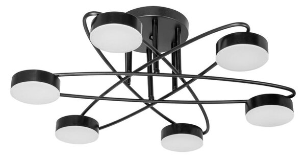 LED Полилей за повърхностен монтаж 6xLED/7W/230V 3000-6000K Ø 60 см черен